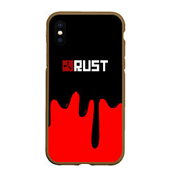 Чехол iPhone XS Max матовый RUST краски разводы пустошь