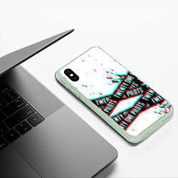 Чехол iPhone XS Max матовый Twenty one pilots glitch music, цвет: 3D-салатовый — фото 2