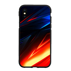 Чехол iPhone XS Max матовый Geometry stripes neon steel, цвет: 3D-черный