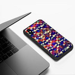 Чехол iPhone XS Max матовый Разноцветные осколки стекла, цвет: 3D-черный — фото 2