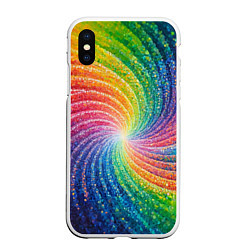 Чехол iPhone XS Max матовый Радужные узоры яркие