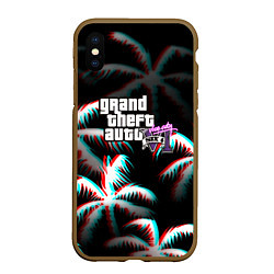 Чехол iPhone XS Max матовый GTA 6 vice city glitch