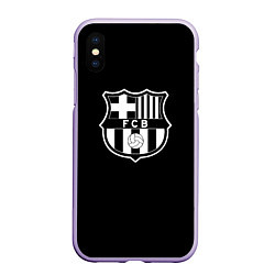 Чехол iPhone XS Max матовый Barcelona fc club белое лого