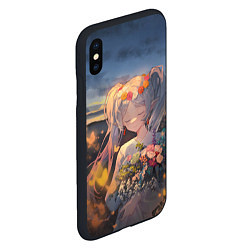 Чехол iPhone XS Max матовый Sousou no Frieren Фрирен smile, цвет: 3D-черный — фото 2