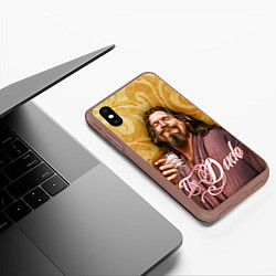 Чехол iPhone XS Max матовый The Big Lebowski dude, цвет: 3D-коричневый — фото 2