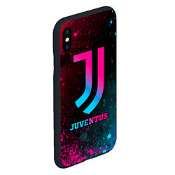 Чехол iPhone XS Max матовый Juventus - neon gradient, цвет: 3D-черный — фото 2