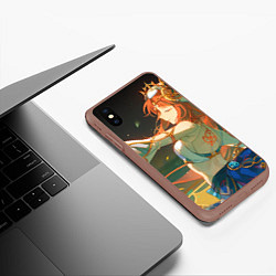 Чехол iPhone XS Max матовый Genshin Impact Nilou smile, цвет: 3D-коричневый — фото 2