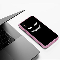 Чехол iPhone XS Max матовый Улыбка кибер монстра, цвет: 3D-розовый — фото 2