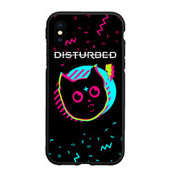 Чехол iPhone XS Max матовый Disturbed - rock star cat, цвет: 3D-черный