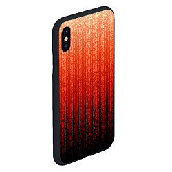 Чехол iPhone XS Max матовый Полосатый градиент оранжево-красный в чёрный, цвет: 3D-черный — фото 2