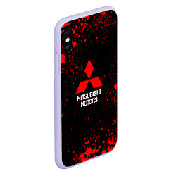 Чехол iPhone XS Max матовый Митсубиси - красные брызги, цвет: 3D-светло-сиреневый — фото 2