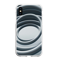 Чехол iPhone XS Max матовый Серые кольца