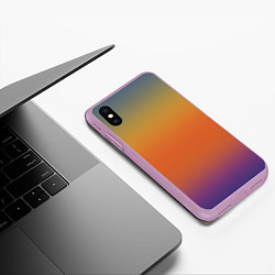 Чехол iPhone XS Max матовый Градиент цвета заката, цвет: 3D-сиреневый — фото 2