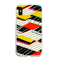 Чехол iPhone XS Max матовый Пианинка, цвет: 3D-белый
