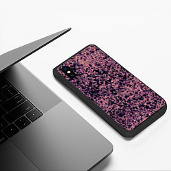 Чехол iPhone XS Max матовый Абстрактный брызги сине-розовый, цвет: 3D-черный — фото 2