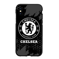 Чехол iPhone XS Max матовый Chelsea sport на темном фоне, цвет: 3D-черный