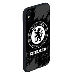 Чехол iPhone XS Max матовый Chelsea sport на темном фоне, цвет: 3D-черный — фото 2