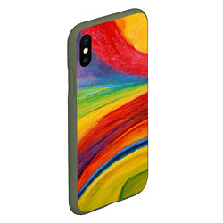 Чехол iPhone XS Max матовый Рисунок масляной пастелью, цвет: 3D-темно-зеленый — фото 2