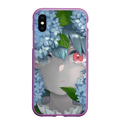 Чехол iPhone XS Max матовый Touhou Project Когаса Татара слёзы на глазах, цвет: 3D-фиолетовый