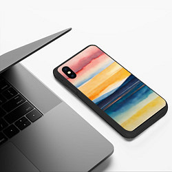 Чехол iPhone XS Max матовый Акварельный бриз, цвет: 3D-черный — фото 2