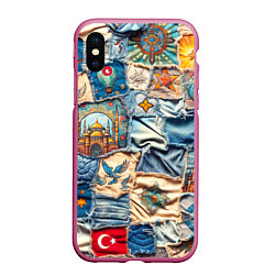 Чехол iPhone XS Max матовый Джинсы в Турции - пэчворк
