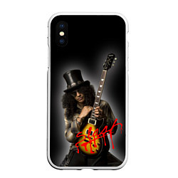 Чехол iPhone XS Max матовый Slash музыкант группы Guns N Roses, цвет: 3D-белый