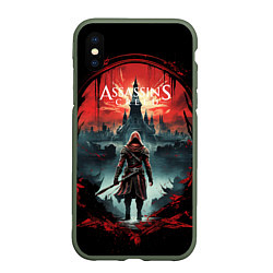 Чехол iPhone XS Max матовый Assassins creed город на горизонте