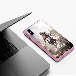 Чехол iPhone XS Max матовый Assassins creed town, цвет: 3D-розовый — фото 2