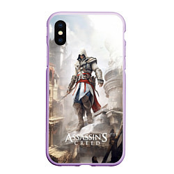 Чехол iPhone XS Max матовый Assassins creed town, цвет: 3D-сиреневый