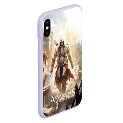 Чехол iPhone XS Max матовый Assassins creed старый город, цвет: 3D-светло-сиреневый — фото 2