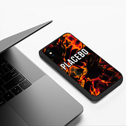 Чехол iPhone XS Max матовый Placebo red lava, цвет: 3D-черный — фото 2