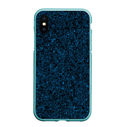 Чехол iPhone XS Max матовый Тёмный синий текстура, цвет: 3D-мятный