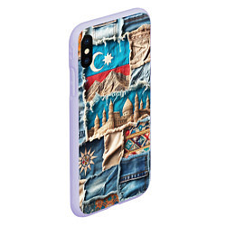 Чехол iPhone XS Max матовый Пэчворк джинсы в Азербайджане, цвет: 3D-светло-сиреневый — фото 2