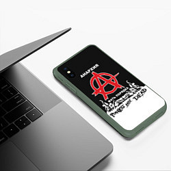 Чехол iPhone XS Max матовый Анархия - Punks not dead, цвет: 3D-темно-зеленый — фото 2