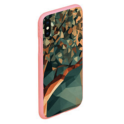 Чехол iPhone XS Max матовый Полигональное дерево с зелеными листьями, цвет: 3D-баблгам — фото 2