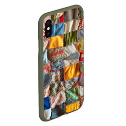 Чехол iPhone XS Max матовый Patchwork - ai art, цвет: 3D-темно-зеленый — фото 2