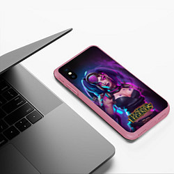 Чехол iPhone XS Max матовый League Of Legends Akali Kda, цвет: 3D-малиновый — фото 2