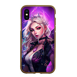 Чехол iPhone XS Max матовый League of Legends Kaisa Kda style, цвет: 3D-коричневый