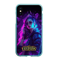 Чехол iPhone XS Max матовый League of Legends Kaisa Kda style, цвет: 3D-мятный