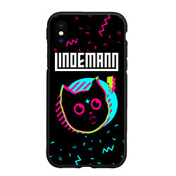 Чехол iPhone XS Max матовый Lindemann - rock star cat, цвет: 3D-черный