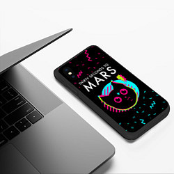 Чехол iPhone XS Max матовый Thirty Seconds to Mars - rock star cat, цвет: 3D-черный — фото 2