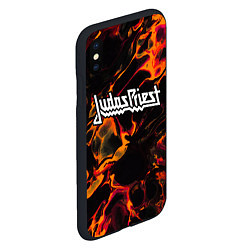 Чехол iPhone XS Max матовый Judas Priest red lava, цвет: 3D-черный — фото 2