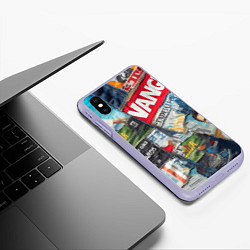 Чехол iPhone XS Max матовый Vanguard collage - ai art patchwork, цвет: 3D-светло-сиреневый — фото 2