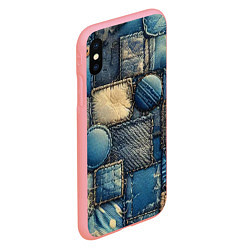 Чехол iPhone XS Max матовый Denim patchwork - ai art, цвет: 3D-баблгам — фото 2