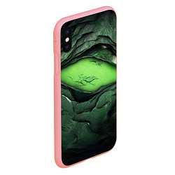 Чехол iPhone XS Max матовый Разрез на зеленой абстракции, цвет: 3D-баблгам — фото 2