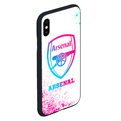 Чехол iPhone XS Max матовый Arsenal neon gradient style, цвет: 3D-черный — фото 2