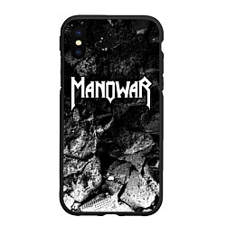 Чехол iPhone XS Max матовый Manowar black graphite, цвет: 3D-черный