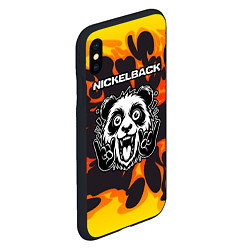 Чехол iPhone XS Max матовый Nickelback рок панда и огонь, цвет: 3D-черный — фото 2
