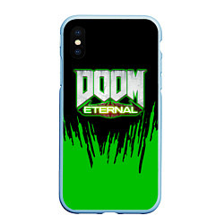 Чехол iPhone XS Max матовый Doom, цвет: 3D-голубой