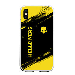 Чехол iPhone XS Max матовый Helldivers: Skull Logo